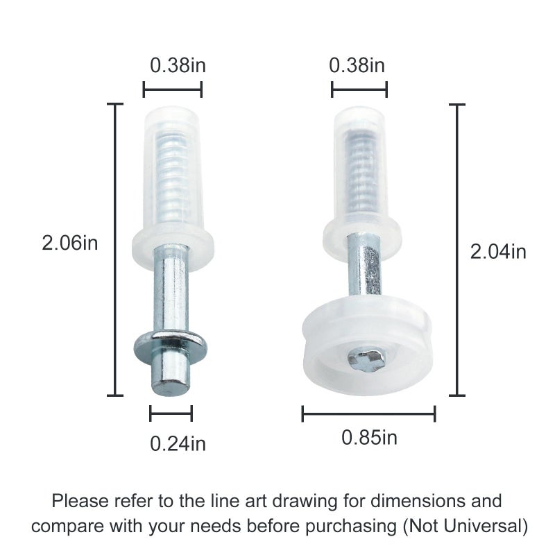 Hugexpen 2 Pack Bifold Door Hardware Bi-Fold Door Top Pivot and Guide Wheel Replacement for Prime-Line N 7266 Bi-Fold Door Top Pivot and Guide Wheel - Image 2